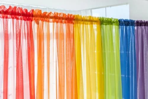 WPM 6 Piece Rainbow Sheer Window Panel Set | Bright Colorful Curtains for Playroom & Nursery (60"W x 45"L) thumbnail 4