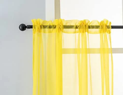 WPM 6 Piece Rainbow Sheer Window Panel Set | Bright Colorful Curtains for Playroom & Nursery (60"W x 45"L) thumbnail 6