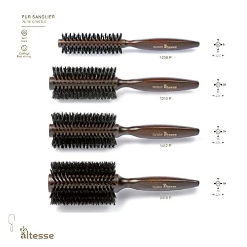 Altesse 1210P Boar Bristle Round Brush 45mm | Handmade French Styling Tool for Women & Men thumbnail 5