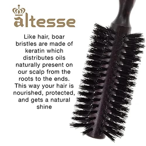 Altesse 1210P Boar Bristle Round Brush 45mm | Handmade French Styling Tool for Women & Men thumbnail 3