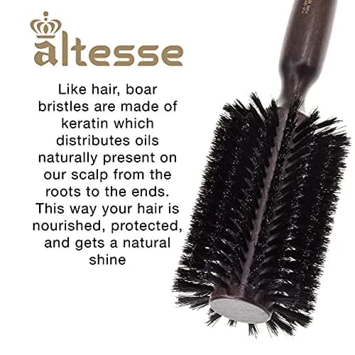 Altesse 2418P Boar Bristle Round Brush 70mm | Handmade French Styling Tool for Long Hair thumbnail 3