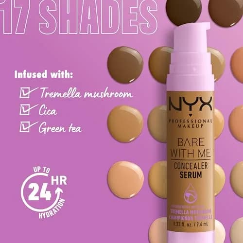 NYX PROFESSIONAL MAKEUP Bare With Me Concealer Serum Camel 9.5ml (0.32 Fl Oz) | 24Hr Hydration thumbnail 5