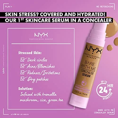 NYX PROFESSIONAL MAKEUP Bare With Me Concealer Serum Camel 9.5ml (0.32 Fl Oz) | 24Hr Hydration thumbnail 2