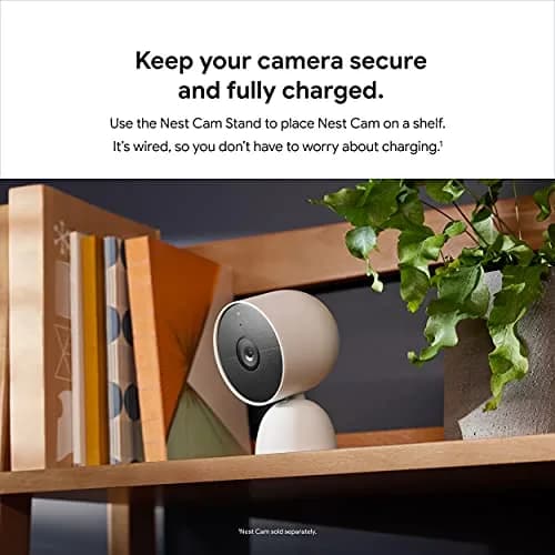 Google Nest Cam Stand - Wired Tabletop Mount for Nest Cam (Battery) - Snow | Secure, Easy Charging thumbnail 4