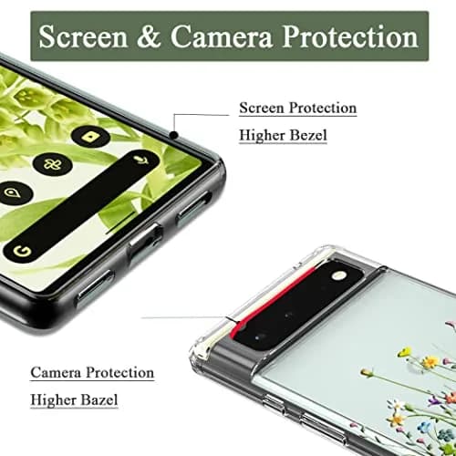 Unov Clear Flower Bouquet Case for Google Pixel 6 5G 6.4 inch | Slim Fit with Camera Protection thumbnail 2
