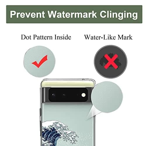 Unov Clear Pixel 6 Case with Great Wave Design | Slim TPU Protective Back Cover for Google Pixel 6 5G 6.4 inch thumbnail 8