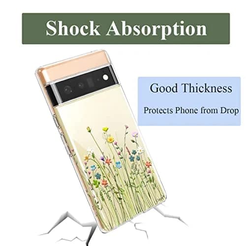 Unov Pixel 6 Pro Case Clear with Embossed Flower Bouquet Pattern | Slim Fit, Shockproof & Wireless Charging Compatible thumbnail 5