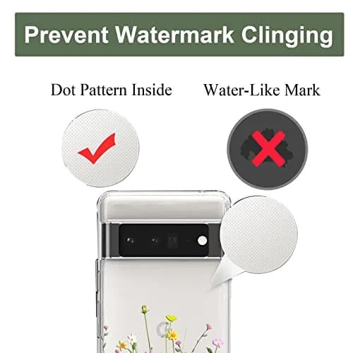Unov Pixel 6 Pro Case Clear with Embossed Flower Bouquet Pattern | Slim Fit, Shockproof & Wireless Charging Compatible thumbnail 8