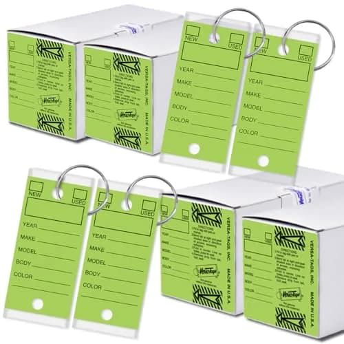 Versa-Tags Lime Green Self-Protecting Key Tags with Split Rings, 1000-Pack | Durable, High-Volume Automotive Organization thumbnail 1
