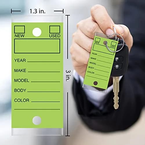 Versa-Tags Lime Green Self-Protecting Key Tags with Split Rings, 1000-Pack | Durable, High-Volume Automotive Organization thumbnail 4