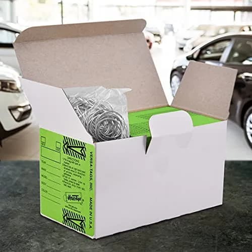 Versa-Tags Lime Green Self-Protecting Key Tags with Split Rings, 1000-Pack | Durable, High-Volume Automotive Organization thumbnail 7