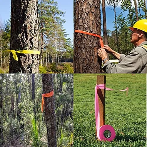 Nucucina Flagging Tape Assorted Colors | Non-Adhesive Waterproof PVC Marking Roll 1.2"x150' for Outdoor & Indoor Use thumbnail 2