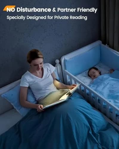 Glocusent Willow Book Light for Reading in Bed, 10 LED Bright Reading Light, 45g (1.4oz) | 3 Color Temps & 3 Brightness Levels thumbnail 5