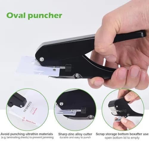 Zofly Heavy-Duty Slot Puncher for ID Cards & Badges 15x4mm Oval Hole | All Metal Construction thumbnail 4