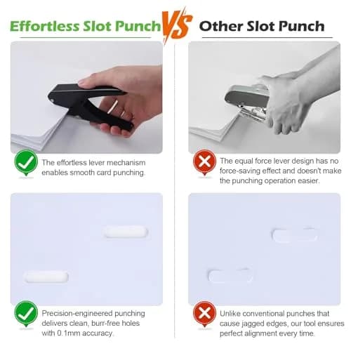 Zofly Heavy-Duty Slot Puncher for ID Cards & Badges 15x4mm Oval Hole | All Metal Construction thumbnail 6
