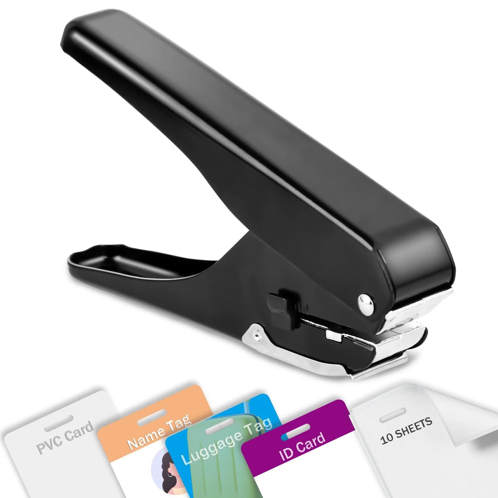 Zofly Heavy-Duty Slot Puncher for ID Cards & Badges 15x4mm Oval Hole | All Metal Construction