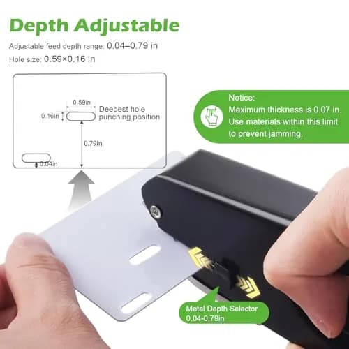 Zofly Heavy-Duty Slot Puncher for ID Cards & Badges 15x4mm Oval Hole | All Metal Construction thumbnail 2