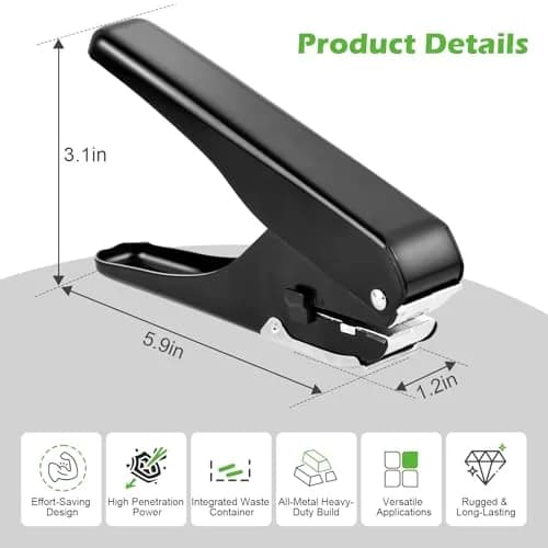 Zofly Heavy-Duty Slot Puncher for ID Cards & Badges 15x4mm Oval Hole | All Metal Construction thumbnail 3