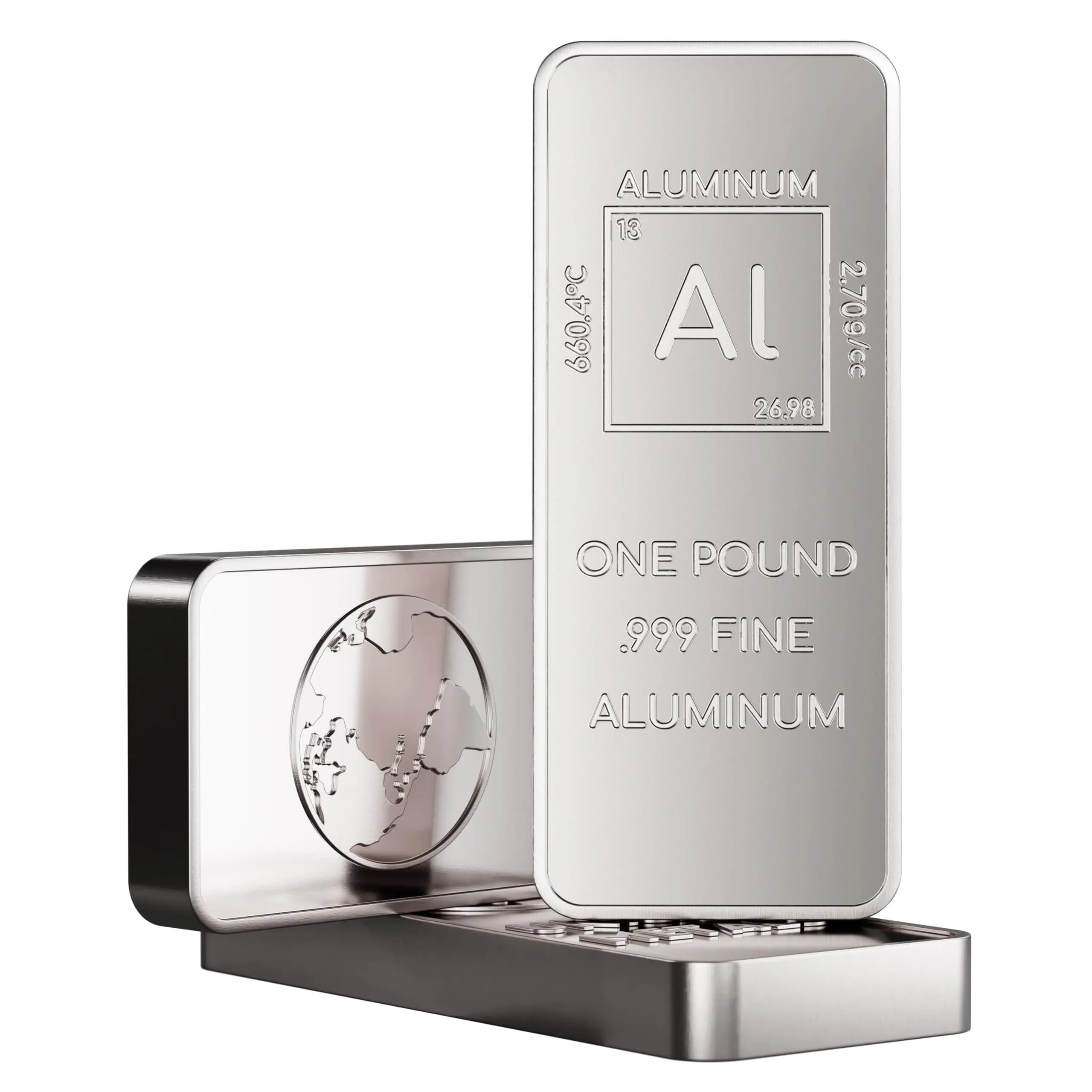 Unique Metals 1 Pound (454g) Aluminum Bar Bullion Paperweight | .999 Pure Element Design - main product image