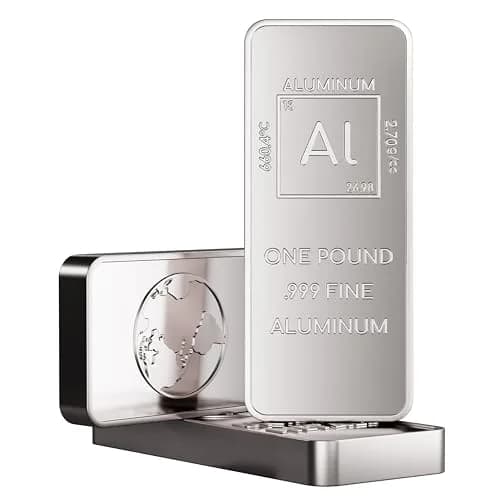 Unique Metals 1 Pound (454g) Aluminum Bar Bullion Paperweight | .999 Pure Element Design thumbnail 1