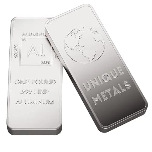 Unique Metals 1 Pound (454g) Aluminum Bar Bullion Paperweight | .999 Pure Element Design thumbnail 2