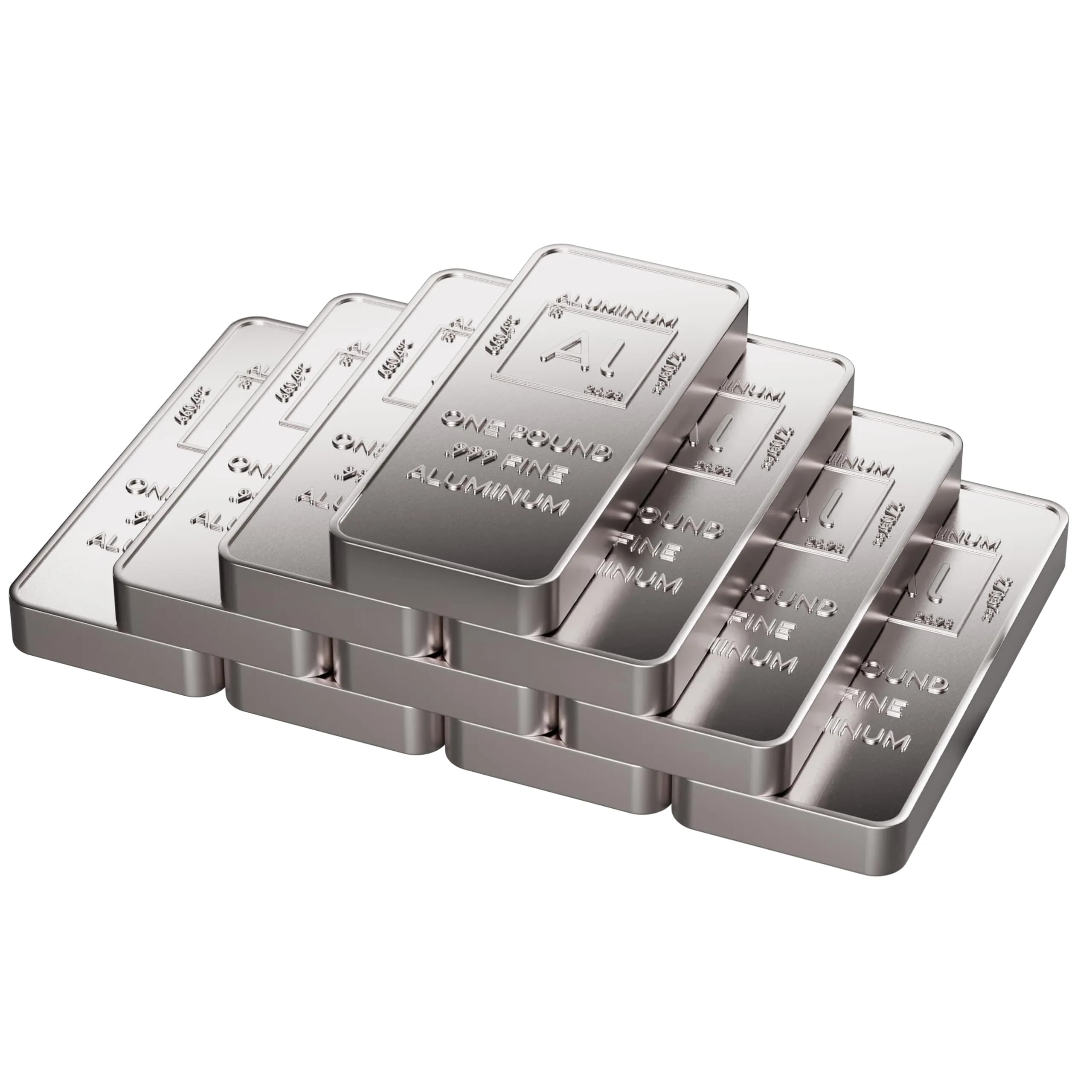 Unique Metals 1 Pound (454g) Aluminum Bar Bullion Paperweight | .999 Pure Element Design - view 3