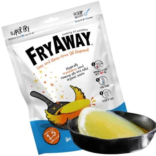 FryAway Super Fry Cooking Oil Solidifier | Plant-Based Oil Hardener for Kitchen Grease Disposal thumbnail 1