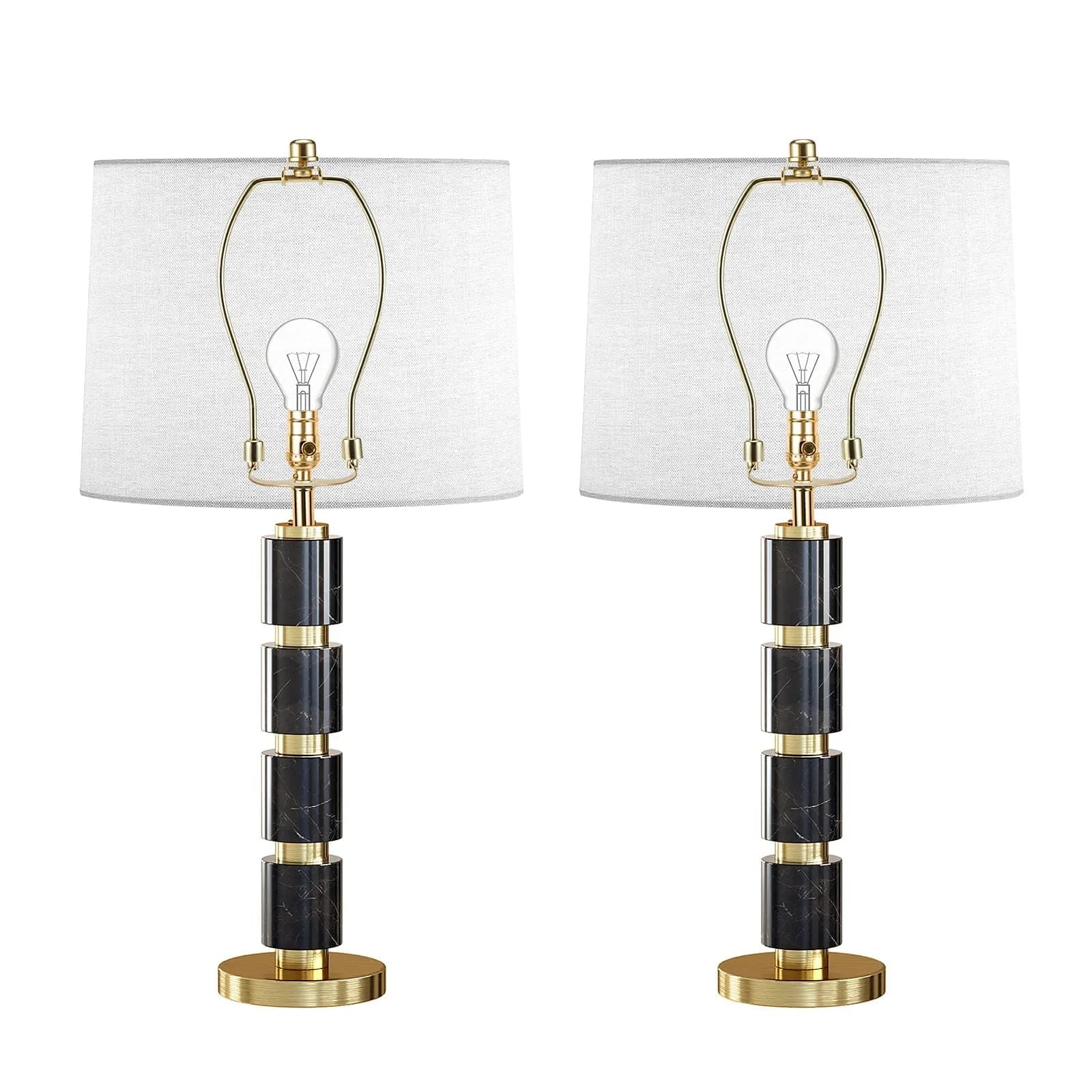 Saangseon Lamp Harp 9 Inch Polished Brass Kit (2 Sets) | Fits 3/8" Lamp Nipple - view 6