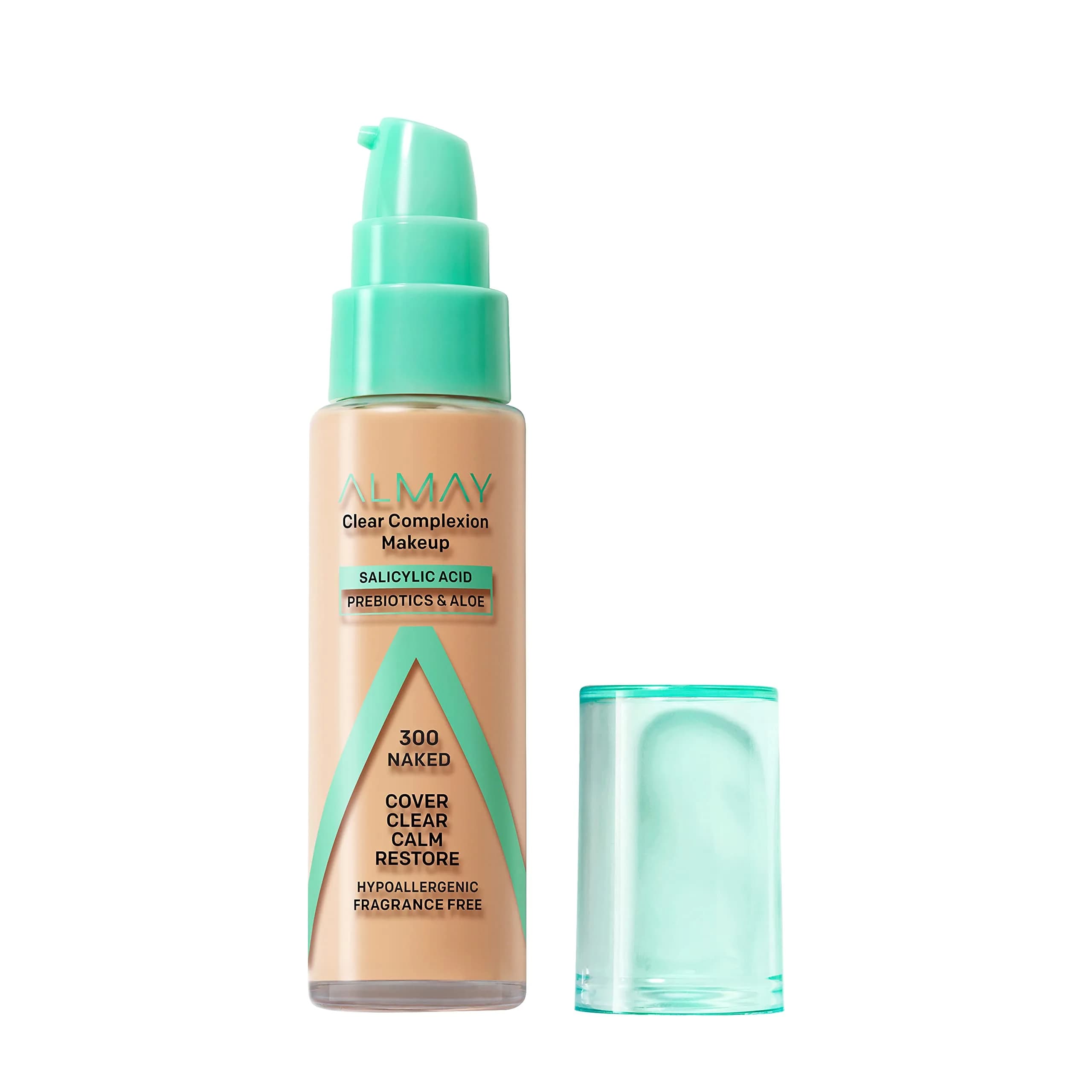 Almay Clear Complexion Acne Foundation Makeup 30ml (1 fl oz) | Hypoallergenic & Fragrance-Free — 300 - Light with Cool Undertone