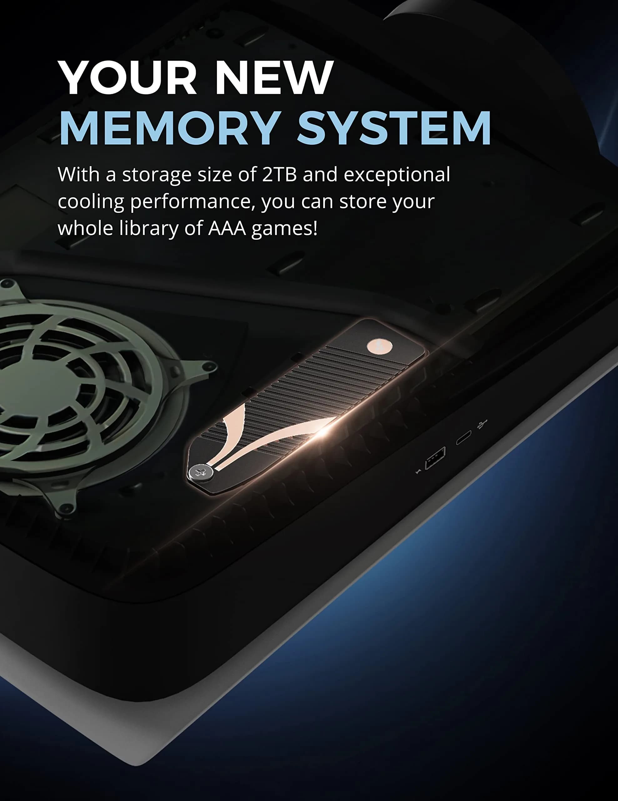 SABRENT M.2 NVMe PS5 Heatsink (SB-PSHS) | High-Performance Cooling for PS5 SSD Expansion - view 6