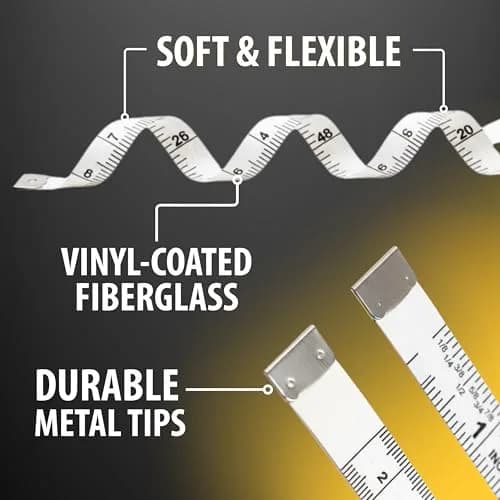 Perfect Measuring Tape - Premium Retractable Tailor’s Tape & Crafters Tape – 80" / 2m - Pocket Sized Fractional Inch & Metric Tape Measure for Fabric, Body, and Sewing Measurements thumbnail 4