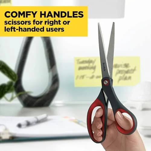 Scotch 8" Precision Scissors, 3 Pack | Titanium-Fused Blades for 100,000+ Cuts thumbnail 5