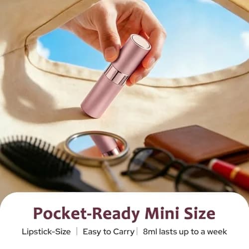 LISAPACK Refillable Perfume Bottle 8ml (0.27 Fl Oz) 3-Pack Pink | TSA Approved Travel Spray Atomizer thumbnail 6