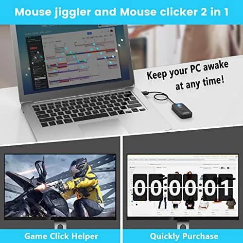 Cloudeck Mouse Jiggler M1-Black | Prevents PC Sleep & Auto Clicks thumbnail 3