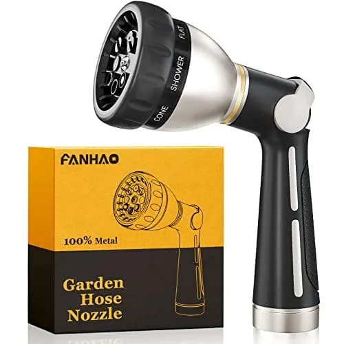 FANHAO Metal Thumb Control Garden Hose Nozzle Heavy Duty, 8 Spray Patterns | Rustproof Zinc Alloy, Ergonomic Grip thumbnail 1