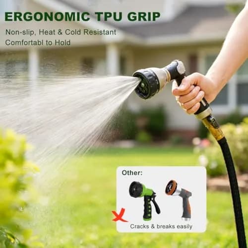 FANHAO Metal Thumb Control Garden Hose Nozzle Heavy Duty, 8 Spray Patterns | Rustproof Zinc Alloy, Ergonomic Grip thumbnail 5