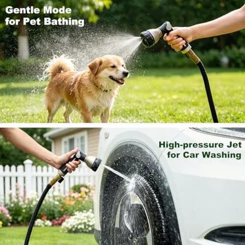 FANHAO Metal Thumb Control Garden Hose Nozzle Heavy Duty, 8 Spray Patterns | Rustproof Zinc Alloy, Ergonomic Grip thumbnail 6