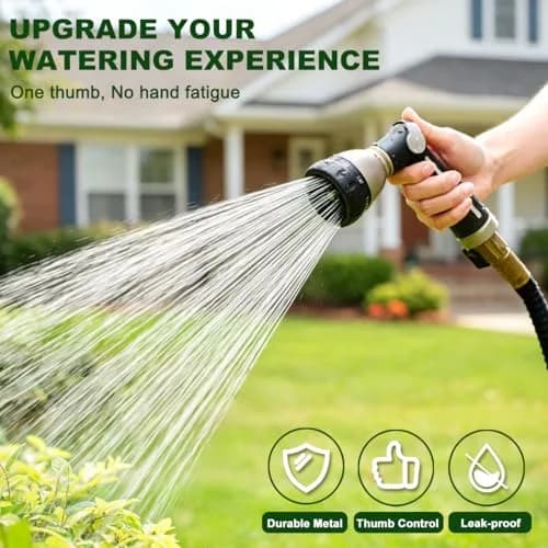 FANHAO Metal Thumb Control Garden Hose Nozzle Heavy Duty, 8 Spray Patterns | Rustproof Zinc Alloy, Ergonomic Grip thumbnail 2