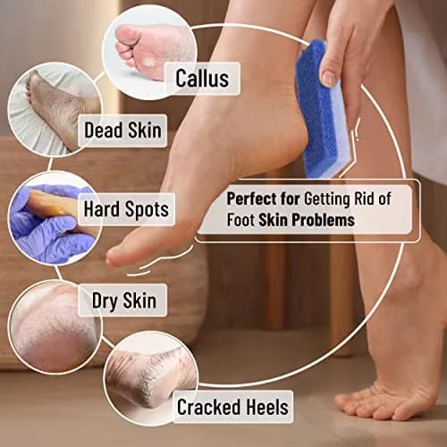 Slick Solutions Natural Pumice Stone Foot Callus Remover, 4 Count | Exfoliates Rough Skin thumbnail 5