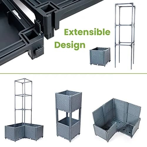 GREEN MOUNT Raised Garden Bed Planter with Trellis 41.3"H | Supports Heavy Climbing Plants thumbnail 5