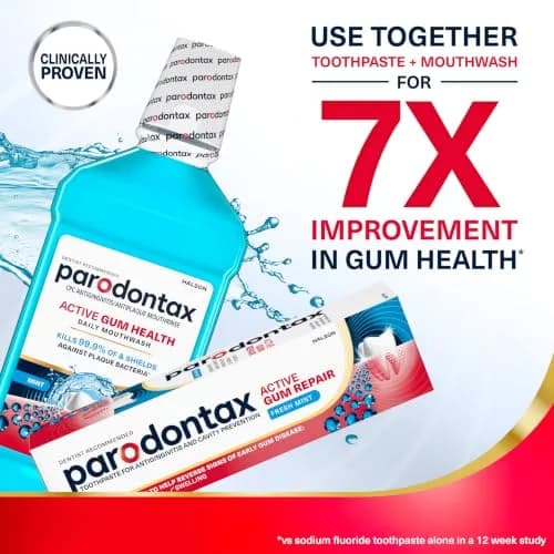 Parodontax Active Gum Health Mouthwash, 3x16.9 Fl Oz | Antibacterial, Antigingivitis, Mint thumbnail 6