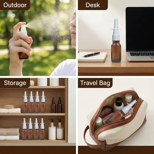 UPSTORE 30ml (1oz) Amber Glass Spray Bottles with Fine Mist Sprayers, 6-Pack | Leak-Proof & Reusable Containers thumbnail 7