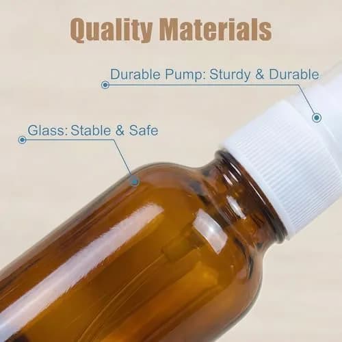 UPSTORE 30ml (1oz) Amber Glass Spray Bottles with Fine Mist Sprayers, 6-Pack | Leak-Proof & Reusable Containers thumbnail 3