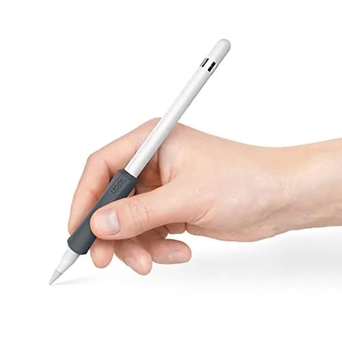 UPPERCASE NimbleGrip Silicone Ergonomic Grip Holder for Apple Pencil (Gray, 1 Pack) | Comfortable, Supportive, Compatible with All Apple Pencil Models thumbnail 2