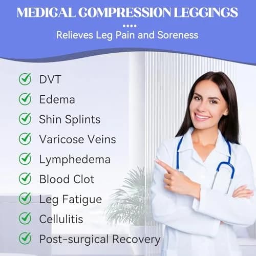 Athbavib Medical Open Toe Compression Pantyhose 20-30mmHg | Circulation & Varicose Relief for Women & Men thumbnail 4