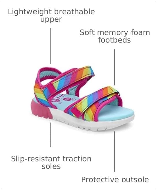 Stride Rite 360 Girls Sevita Light Up Sandal, Rainbow, 9 Toddler | Breathable, Washable Summer Shoe thumbnail 3