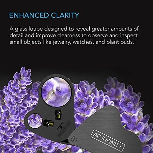 AC Infinity Illuminated Jewelers Loupe, Pocket Magnifying Glass 30x 60x | Dual Lens with LED Light thumbnail 2