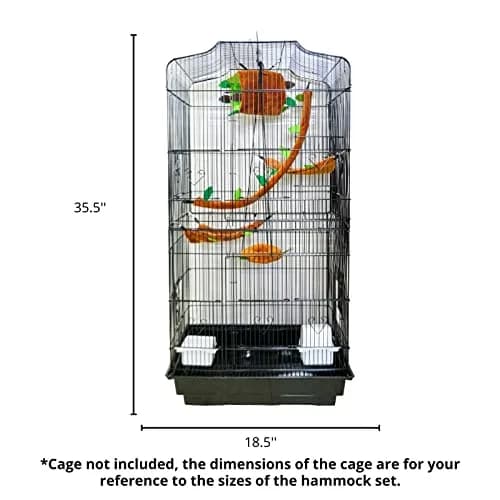 Fabmode 5Pcs Small Animal Hammock Set with Accessories | 26.9 cm (10.7 in) Hanging Cage Hideout thumbnail 4