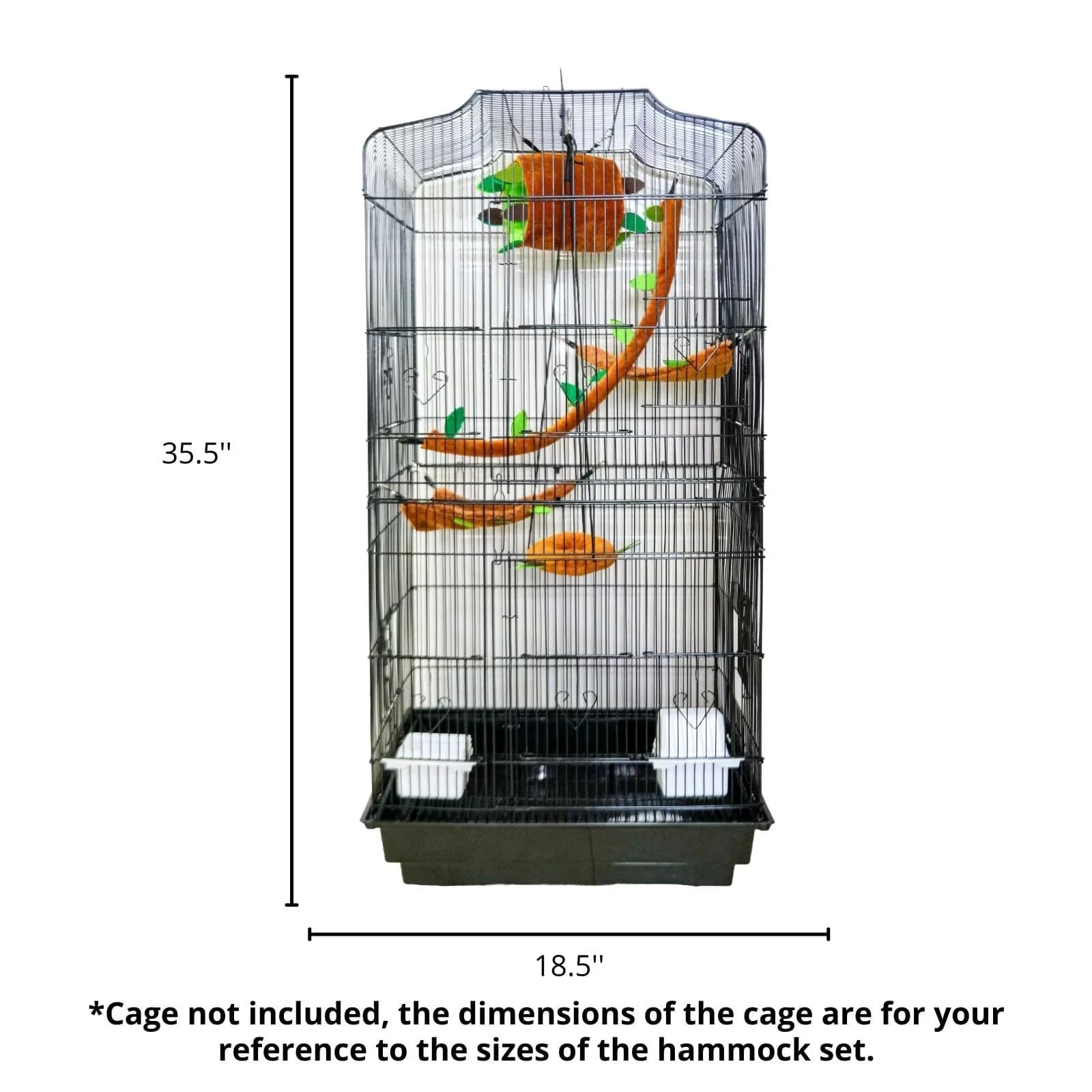 Fabmode 5Pcs Small Animal Hammock Set with Accessories | 26.9 cm (10.7 in) Hanging Cage Hideout - view 4