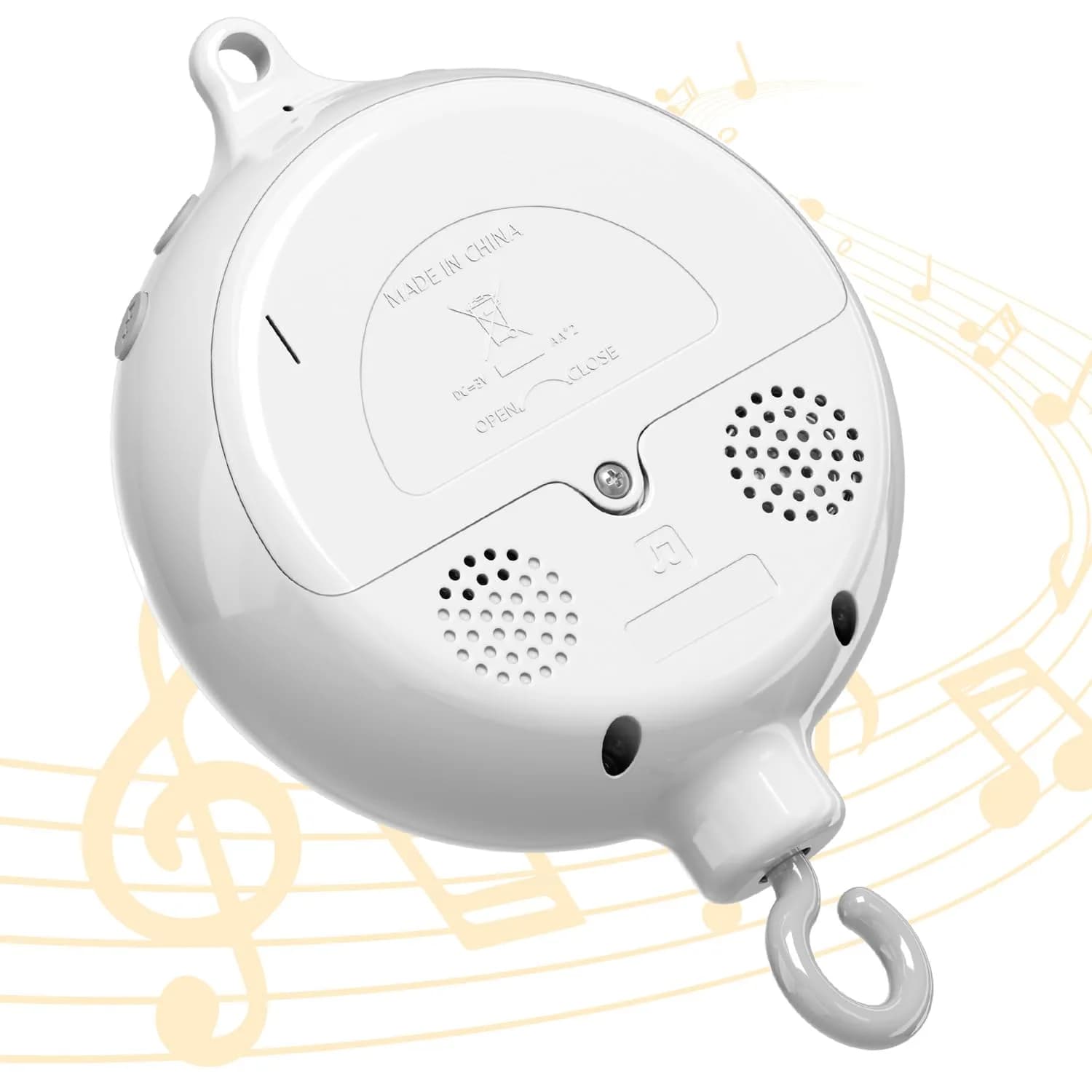 FEISIKE Crib Mobile Motor with 3 Modes & 35 Lullabies | Battery Operated, Auto-Off Timer — White,music box only